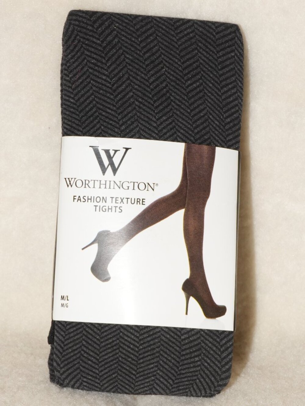 NWT 5' 2”- 6' 120-175lb Medium/Large Fashion Texture Tights Black Dark Gray